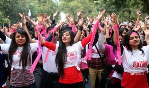 An event organized as part of the ‘One Billion Rising’ campaign in New Delhi on Thursday.